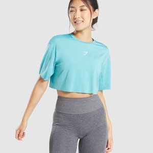 Gymshark Blue X-Small Light Blue Sol Lift Crop Tee